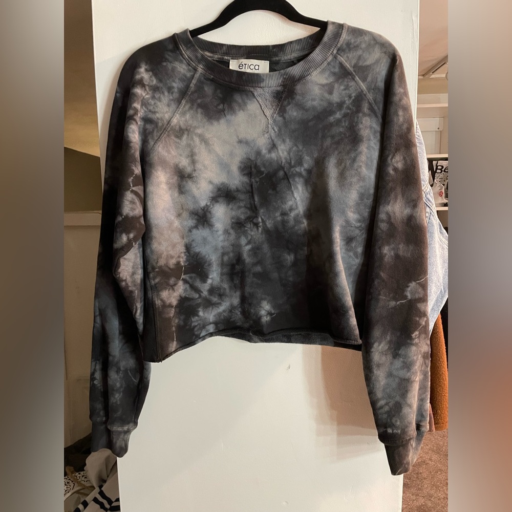 Etica- Cropped Tie Dye Pullover Crew Neck - Size M